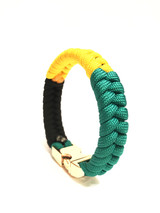 Jamaican Flag Mens & Women Paracord Bracelet Jewelry Flag of Jamaica with Gold Buckle