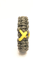 Support Our Troops Yellow Ribbon Black Paracord Survival Jewelry Bracelet