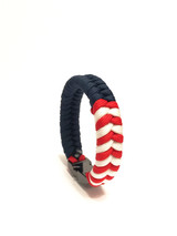 USA American Flag  Paracord Bracelet with Gun Metal Buckle