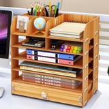 Actionclub DIY Desktop Storage Box Documents Books Storage Shelf Multi-layer Finishing Rack Desktop Book Shelf Office Supplies