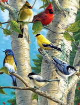 "Rare Birds on a Seaside Tree" | DIY Diamond Painting By Numbers