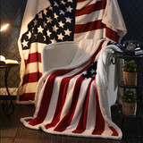 drop ship 3D Digital Printing American flag Sherpa Blanket Fleece Wearable plush Throw Blanket on Bed Sofa  Thick warm Sherpa