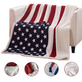 3D Digital Printing American Flag Sherpa Blanket Fleece Wearable plush Throw Blanket on Bed Sofa Velvet Thick Warm Soft Rug