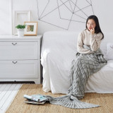 CAMMITEVER 180*90cm Big Mermaid Tail Blanket Crochet Mermaid Blanket for Adult, Soft All Seasons Sleeping Blankets CAMMITEVER 180*90cm Big Mermaid Tail Blanket Crochet Mermaid Blanket for Adult, Soft All Seasons Sleeping Blankets