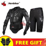 HEROBIKER Motorcycle Jackets Motorcycle Armor Racing Body Protector Jacket Motocross Motorbike Protective Gear + Neck Protector