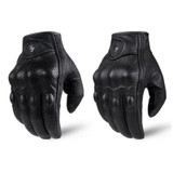 Retro Pursuit Perforated Real Leather Safety Motorcycle Gloves