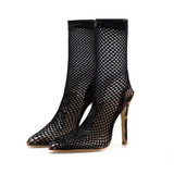Mesh Breathable High Heel Boots