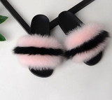 Women's Multicolor Fur Sandals