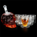 700ml  Crystal Skull Head Bottle -  75ml  Crystal Skull Head whiskey shot glasses 7pcs/set