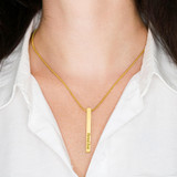 Engraved 4 Sided Bar Necklace