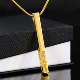 Engraved 4 Sided Bar Necklace