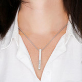 Engraved 4 Sided Bar Necklace