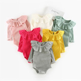 Ruffle Neck Long Sleeve Romper