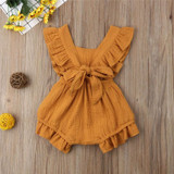Ruffle Detail Ruched Waist Jumpsuit