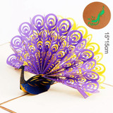 Peacock Greeting Card /3D Pop Up Invitation (Gorgeous Peafowl, Peahen)