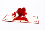 Love Heart Greeting Card/ 3D Pop Up Design Holiday Card