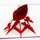 Love Heart Greeting Card/ 3D Pop Up Design Holiday Card