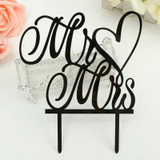 Wedding Cake Topper -Mr Love Mrs Heart Shape Cake Decoration