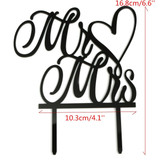 Wedding Cake Topper -Mr Love Mrs Heart Shape Cake Decoration
