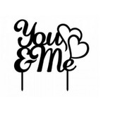 Wedding Cake Topper (Double Heart to Heart /Cursive /Handwriting /You & Me)