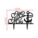 Wedding Cake Topper (Anchor /Navy Theme /Cursive Writing /Creative /Mr Mrs)