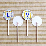 Letter Cake Topper for Baby Shower/ Kids Birthday Cake Decorations (Blue)