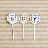 Letter Cake Topper for Baby Shower/ Kids Birthday Cake Decorations (Blue)