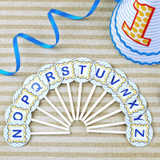 Letter Cake Topper for Baby Shower/ Kids Birthday Cake Decorations (Blue)