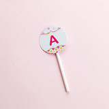 Letter Cake Topper for Baby Shower/ Kids Birthday Cake Decorations (Pink)