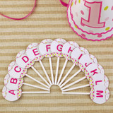Letter Cake Topper for Baby Shower/ Kids Birthday Cake Decorations (Pink)