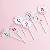 Letter Cake Topper for Baby Shower/ Kids Birthday Cake Decorations (Pink)