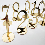 Table Number Stands / Signs | Rustic Country Vintage Wedding Decor /Gold (Set of 10, 20, 30)