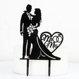 Mr. and Mrs. Acrylic Wedding Cake Topper | Groom and Bride Cake Topper