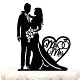 Mr. and Mrs. Acrylic Wedding Cake Topper | Groom and Bride Cake Topper