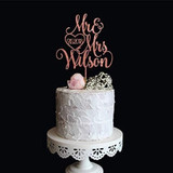 Personalized Mr. & Mrs. Wedding Cake Topper | Elegant Custom with Last Name and Date