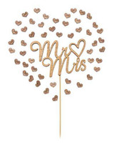 Mr. and Mrs. Wedding Cake Topper | Confetti Gold Cake Topper