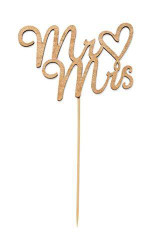 Mr. and Mrs. Wedding Cake Topper | Confetti Gold Cake Topper