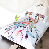 Feathers Skull Dream Catcher Bedding Set