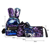 3Pcs Sequin Bunny Rabbit Small Mini Backpack