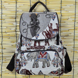 Embroidery Elephant Canvas Backpack
