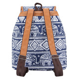 Vintage Elephant Printing Canvas Backpack