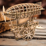 DIY Movable Airship Balloon Wooden Model Building