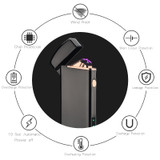 Windproof Battery Indicator Electric USB Lighter