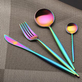 New Stainless Steel Colorful Rainbow Flatware Cutlery Set