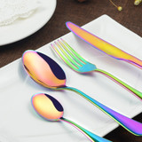 4Pcs Colorful Stainless Steel Western Rainbow Flatware Cutlery Set