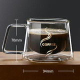 200ML Handle Double Glass Teacup Coffee Mugs