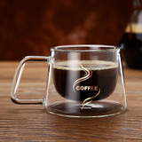 200ML Handle Double Glass Teacup Coffee Mugs