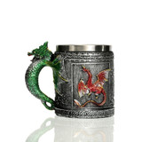 Skull Knight Tankard Dragon Viking Stainless Beer Tea Cup Coffee Mugs