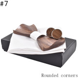 3D Handkerchief Cufflink Wooden Bow Tie