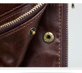 RFID Genuine Leather Double Mens Zipper Wallet